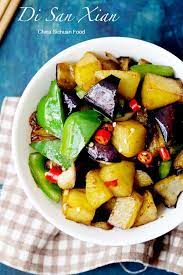 Di San Xian Sauteed Potato Eggplant And Green Peppers Stuffed Peppers Halal Chinese Food Halal Recipes