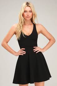 Katrina Black Strappy Sleeveless Skater Dress Black Short Dress Sleeveless Skater Dress Short Dresses Tight