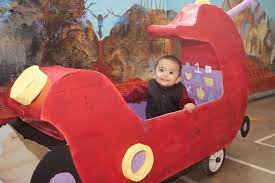 Homemade Thingamajigger Car Where The Kids Sat For Their Pictures 1st Boy Birthday Diy For Kids Christmas Program
