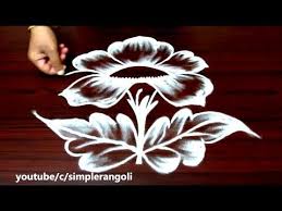 Beautiful Rose Rangoli Designs With Out Colors Simple Kolam With 5 Dots Innovative Muggulu Youtube Rangoli Designs Flower Flower Rangoli Rangoli Patterns