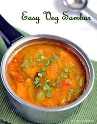 Tamilnadu Style Mixed Vegetable Sambar Recipe In Pressure Cooker Bachelors Recipes Recipe Using A Pressure Cooker Easy Sambar Recipe Recipes