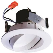 Halo Part Ra406930wh Halo 4 In White Integrated Led Recessed Adjustable Gimbal Trim Trim Home Depot Pro