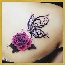 What S The Best Spot To Get Inked Tattoos For Women Rose And Butterfly Tattoo Tattoos Butterfly Tattoo Designs