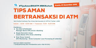 Poin ini dapat ditukarkan dengan berbagai fasilitas dan bonus yang menarik seperti voucher belanja tiket penerbangan fasilitas bebas iuran. Pt Bank Negara Indonesia Persero Tbk A Twitter Ingin Tahu Apa Saja Tips Aman Saat Bertransaksi Di Atm Yuk Ikut Bnikultwit Hari Ini Dan Ikuti Juga Kuis Di Akhir Tweetchat Tipsamanbniatm Https T Co 6ui8p5em9k