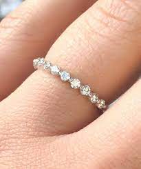 Ready To Ship Diamond Bubble Ring Floating Diamond Dot Band 2mm Eternity Matching Single Prong Diamond Diamond Bubble Ring Diamond Wedding Bands Diamond Bands