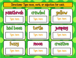 Students identify whether the underlined word in the sentence is an adjective, noun or verb. Freebie Nouns Verbs And Adjectives Digital Interactive For Google Drive