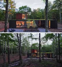 18 Modern House In The Forest Large Trees Surround This Home With Green Roof Located Deep Within The Forest Forest House House Exterior Architecture House