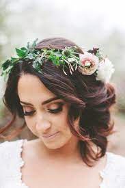70 Romantic Wedding Hair Styles For Your Perfect Look Short Wedding Hair Flower Crown Hairstyle Flowers In Hair