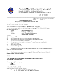 Majlis pengetua sekolah malaysia (cawangan pulau pinang). Notis M Agung B Format Laporan