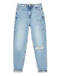 Topshop Bleach Vintage Rip Mom Jeans Denim Pants Women