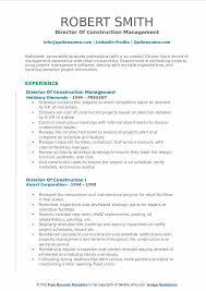 director of construction resume samples