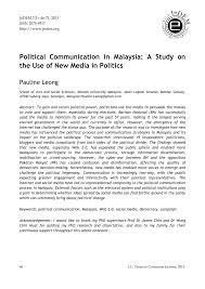 Malaysia's democracy would also benefit from stronger support for outside voices such as journalists and academic researchers. Pdf Political Communication In Malaysia A Study On The Use Of New Media In Politics