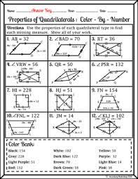 Answers may be found on tr7a. Quadrilaterals Properties Of Quadrilaterals Color By Number Wintery Worksheet