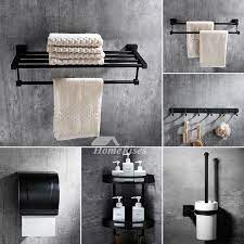 Check spelling or type a new query. 6 Piece Black Stainless Steel Wall Mounted Bathroom Accessories Sets