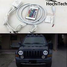 for jeep liberty kj 2000 2001 2007 led perimeter headlight rings halo multi color rgb angel demon eyes jeep liberty demon eyes jeep for jeep liberty kj 2000 2001 2007
