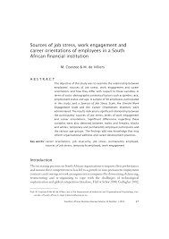 Ca financial appointments specialises in commercial finance and financial services jobs in cape town and beyond. Pdf Sources Of Job Stress Work Engagement And Career Orientations Of Employees In A South African Financial Institution