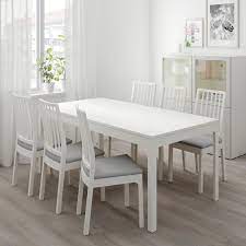 Coated in a natural oak finish with a satin smooth lacquer. Ekedalen White Extendable Table Min Length 180 Cm Ikea