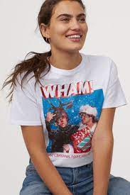 t shirt with motif white wham ladies h m us affordable womens tops crop tops women summer fashion trends