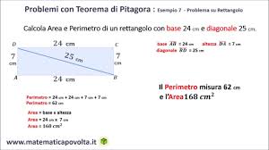 Oggi parliamo di geometria del piano, la materia che studia le figure a due dimensioni. Teorema Di Pitagora Esempio 7 Area E Perimetro Rettangolo Youtube