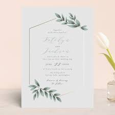 Minted Wedding Invitations Laurels Frame Foil Pressed Weddin Foil Pressed Wedding Invitations Personalised Wedding Invitations Wedding Invitation Etiquette