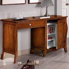 Scrivania Scrittoio In Legno Arte Povera Art 485 Con O Senza Frigo Bar Colore Noce Scuro Scrittoio Scrivania Legno Noce Scuro