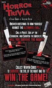 Tv & movies with physical distancing and quarantining taking precedent over social gat. Horror Trivia Card Game Test Your Knowledge Of Horror Pop Culture Facts With 300 Scary Fun Trivia Questions Pricepulse