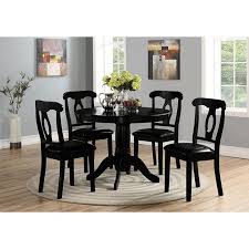 Angel Line 5 Piece Lindsey Dining Set Black Walmart Com Black Dining Room Black Dining Set Black Dining Room Furniture