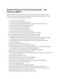Soal tes mmpi 2 dan jawabannya. Jawaban Tes Mmpi Pdf Cara Golden Info Wisata Hits