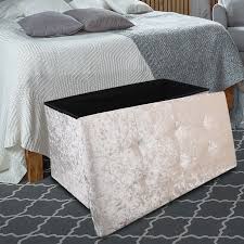 Shop velvet ottomans from article and bring effortless style to your home with our beautiful mid century modern furniture and decor. Large Cream Double Crushed Velvet Storage Ottoman Weeklydeals4less