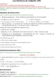 Fiche de préparation (séquence) pour les niveaux de cm1 et cm2. Les Fonctions De L Adjectif Cm1 Pdf Telechargement Gratuit