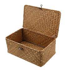 Maybe you would like to learn more about one of these? Esoes Wicker Storage Basket Woven Rattan Storage Box With Lids Seagrass Laundry Baskets Makeup Organizer For Bathroom Living Room Kitchen L Buy Online In Paraguay At Desertcart Com Py Productid 103236137