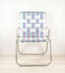 Aluminum Webbed Folding Lawn Chair Blue Pink Green White Striped Vintage Beach Chair Lawn Chair Outdoor C In 2020 Lawn Chairs Outdoor Chairs Camping Chair