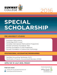 A 50% scholarship is available for a single academically gifted student from russia to join our a level programme at any of our colleges. Fillable Online Special Scholarship Sunway Fax Email Print Pdffiller