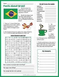 Free Printable Facts About Brazil Geography Worksheet Geography Worksheets Brazil Facts Brazil Geography