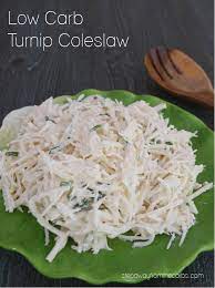Low Carb Turnip Coleslaw A Tasty Alternative To Regular Slaw Keto Friendly Recipe Turnip Recipes Low Carb Summer Recipes Coleslaw