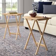 Prountet bamboo folding wood tv tray dinner table coffee stand serving snack tea portable. Snack Tray Set Wayfair