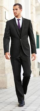 Black 3 Piece Suit With White Shirt Sharp Purple Suits Wedding Suits Men Black Black Suits