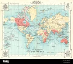 Old map of british empire hi-res stock ...