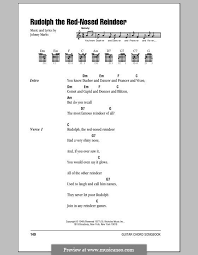 Rudolph The Red Nosed Reindeer By J Marks Guitar Chords And Lyrics Christmas Chords Rudolph The Red