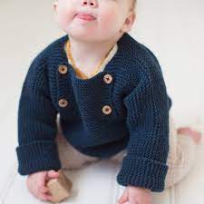 London Green Knitted Sweater For Babies Hand Made With Merino Wool