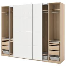 Pax Hokksund Combinaison Armoire Effet Chene Blanchi Gris Clair Brillant Ikea