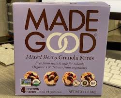 Free from nuts & safe for schools. Mixed Berry Granola Minis Made Good