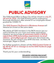 259,704 likes · 4,188 talking about this. Gsis Head Office Qc Branch Temporarily Closed For Disinfection