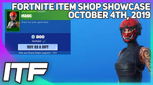 Fortnite item shop april 24 2018! Fortnite Item Shop New Manic Skin October 4th 2019 Fortnite Battle Royale Youtube