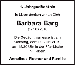 Traueranzeigen von Barbara Barg