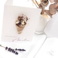 The designs pictured are examples of past creations. Mini Dried Flower Bouquet Personalised Birthday Card By The Hummingbird Card Company Notonthehighstreet Com