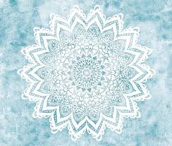 Mandala Savanah Light Blue Blue Tapestry Tapestry Mandala Throw Pillow