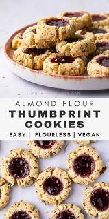 Almond Flour Thumbprint Cookies Grain Free Vegan The Simple Veganista Almond Flour Recipes Desserts Almond Recipes Baking With Almond Flour