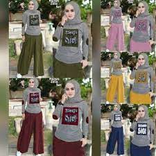 Fit l atasan lingkar dada 100 panjang 65 celana panjang 93cm. Jual Setelan Kulot Bahan Adem Atasan Lengan Baju Tidur Panjang Ld 102 Celana Muslim Kado Kekinian Murah Casual Sporty Stelan Modis Di Lapak Toko Jane Bukalapak