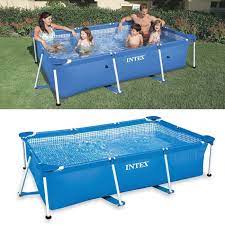Harga kolam renang karet untuk bayi. Kolam Renang Karet Keluarga Metal Frame Swimming Pool Intex 28272 Biru Shopee Indonesia